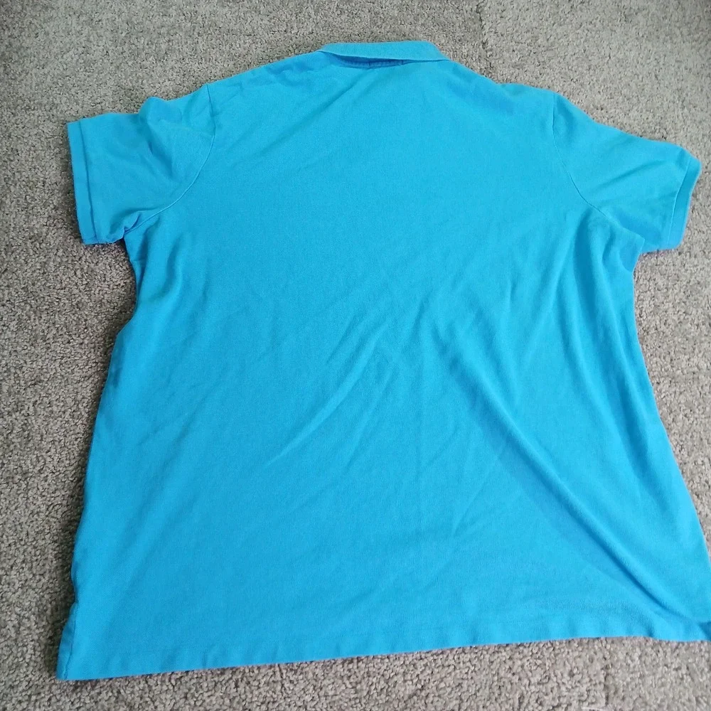 Polo Ralph Lauren Mens XXL Classic Fit Pique Polo Shirt Blue Yellow Pony Logo